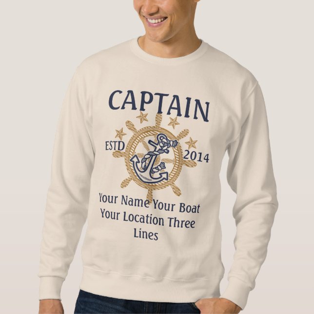 Personalised Captain First Mate Skipper Crew Sweatshirt (Front)