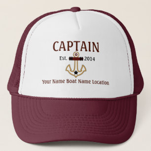 Personalised Captain Hat Year Name Location