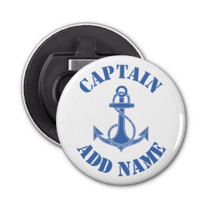 Personalised captain name anchor bottle opener