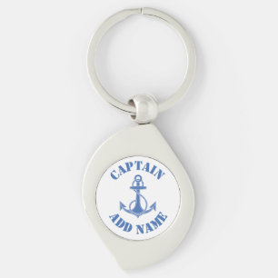 Personalised captain name anchor key ring