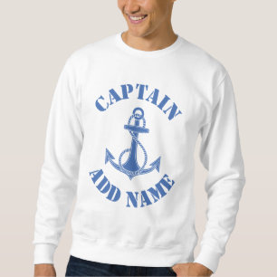 Personalised captain name anchor sweatshirt