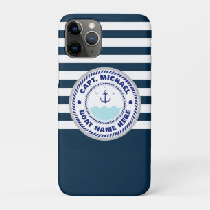 Personalised Captain Nautical Anchor Boat Name Case-Mate iPhone Case