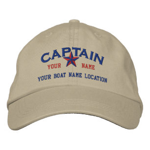 Personalised CAPTAIN Star Ball Cap Embroidery