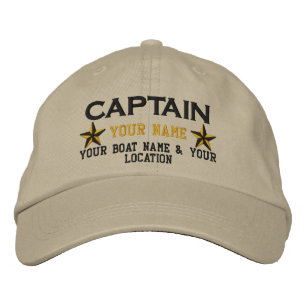Personalised Captain Stars Ball Cap Embroidery