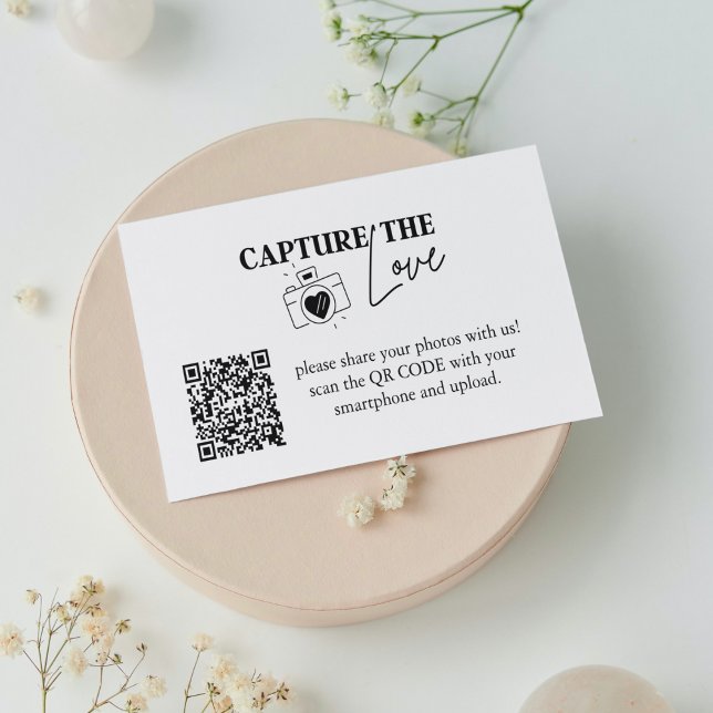 Personalised Capture The Love Wedding Qr Code Enclosure Card (Creator Uploaded)