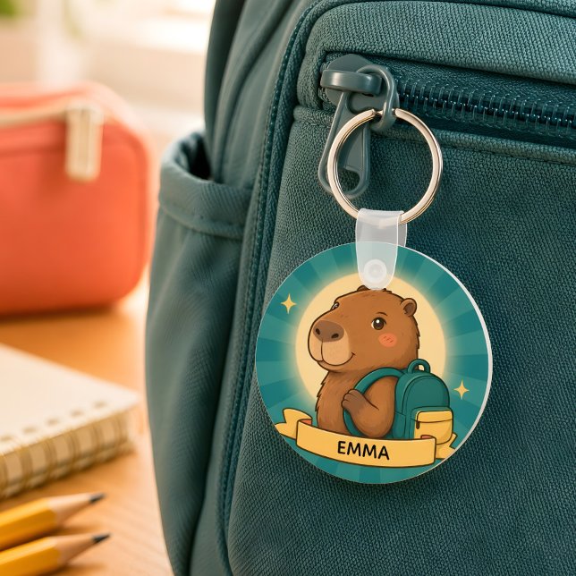 Personalised Capybara Backpack Charm Keychain (Creator Uploaded)