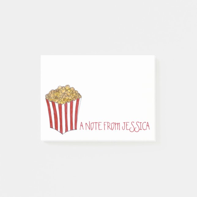Personalised Caramel Pop Corn Popcorn Junk Food Post-it Notes (Front)