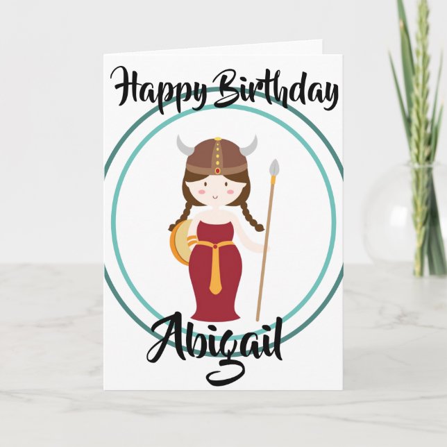 Personalised Card - Viking Warrior Princess (Front)
