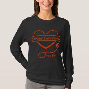 Personalised Cardiac Care Nurse Stethoscope Heart T-Shirt