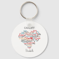 Personalised Cardiff Wales Word Cloud Typography