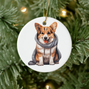 Personalised Cardigan Welsh Corgi Dog Ceramic Tree Decoration