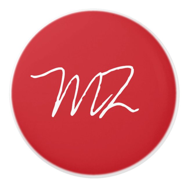 Personalised Cardinal Red Ceramic Knob (Front)