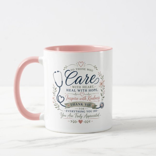 Personalised Care With Heart Appreciation Mug (Left)