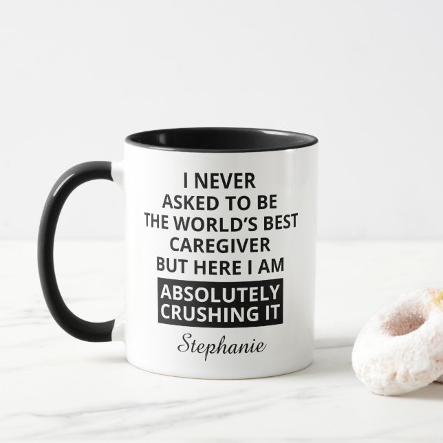 Personalised Caregiver Thank You  Mug (With Donut)