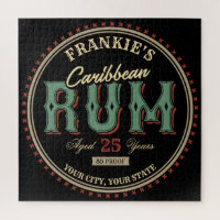 Personalised Caribbean Rum Liquor Bottle Label Bar