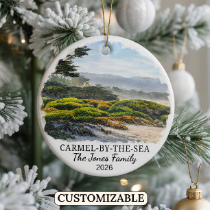 Personalised Carmel By The Sea, Custom California Ceramic Tree Decoration