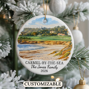 Personalised Carmel By The Sea, Custom California Ceramic Tree Decoration