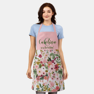 Personalised Carolina Floral Apron