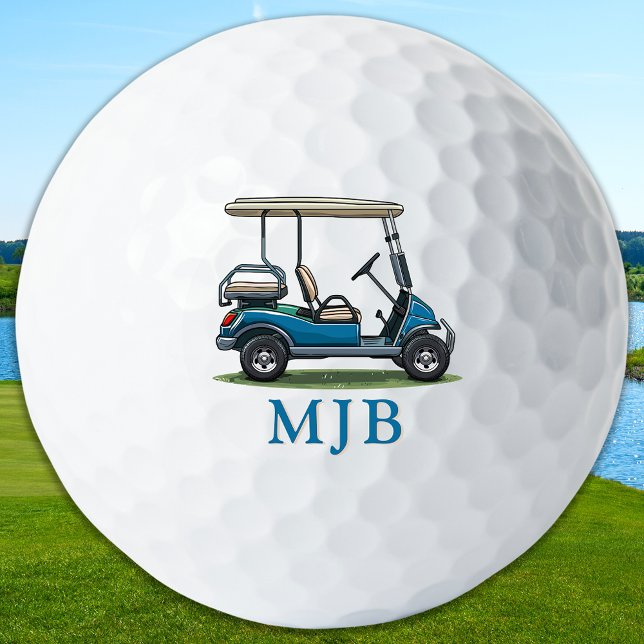 Personalised Cart Custom Golfer 3 Initial Monogram Golf Balls (Creator Uploaded)