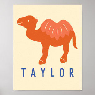 Personalised Cartoon Bactrian 2 Humps Camel Poster