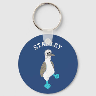 Personalised Cartoon Blue-Footed Booby Bird Key Ring