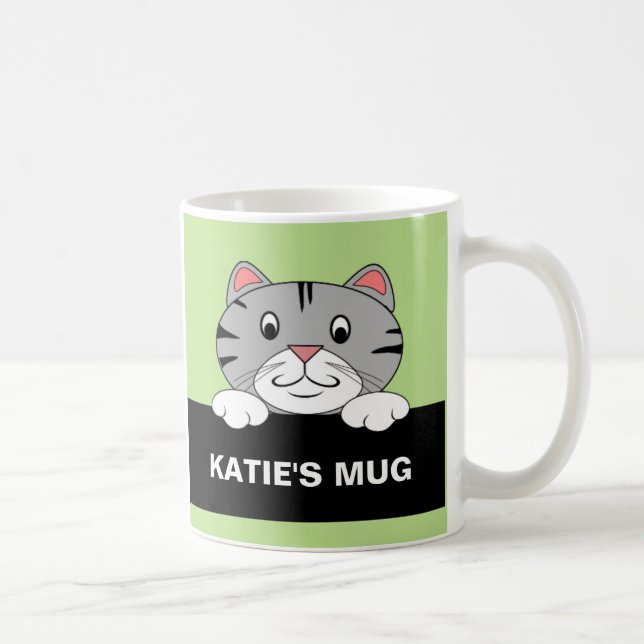 Personalised Cartoon Cat Mug (Right)