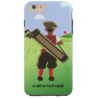 Personalised cartoon golfer on golf course