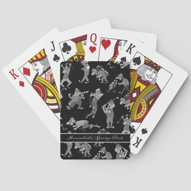 Personalised Cartoon Golfers Playing Cards (Back)