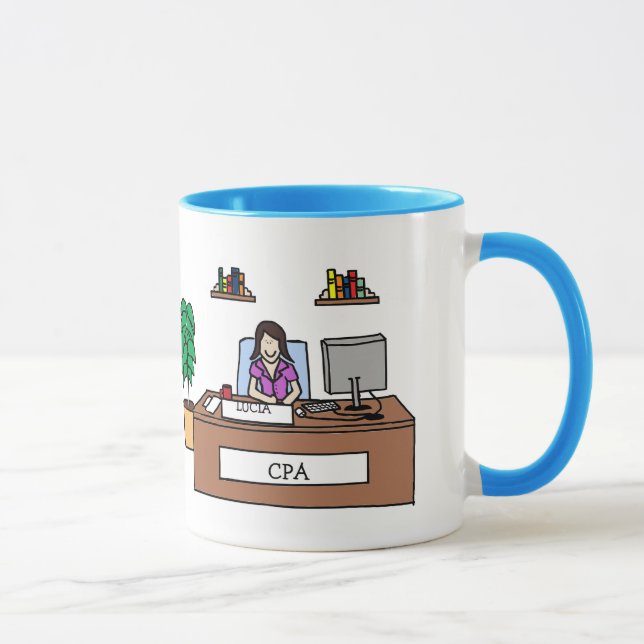 Personalised cartoon mug- Accounting or CPA Mug (Right)