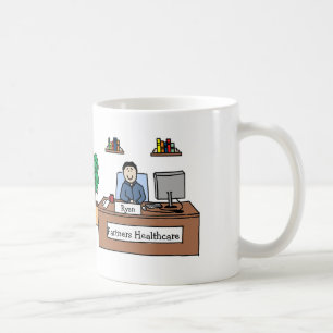 Personalised cartoon mug w company name