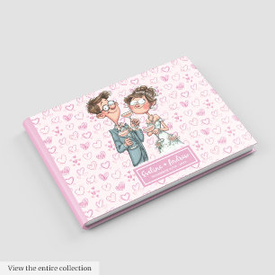 Personalised Cartoon Newlyweds Guest book