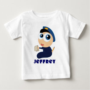 Personalised Cartoon Police Officer Infant Tee
