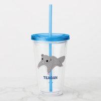 Personalised Cartoon Sugar Glider Grey and Blue