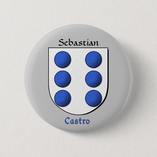 Personalised Castro Historical Shield 6 Cm Round Badge (Front)