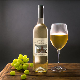 Personalised Casual Tan Photo Wine Label