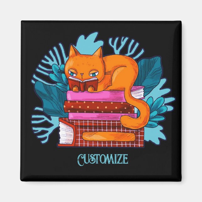 Personalised Cat Approved Books Magnet (Front)