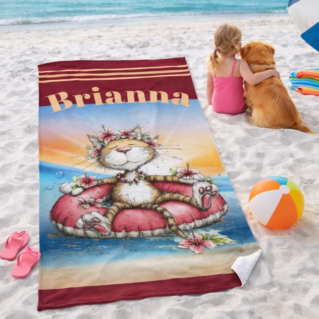 Personalised Cat Beach Towel  (Creator Uploaded)