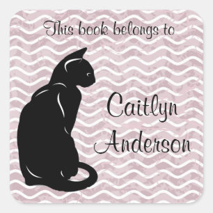 Personalised Cat Bookplate Sticker