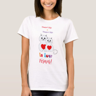 Personalised Cat Couple for Valentine's Day v2 T-Shirt