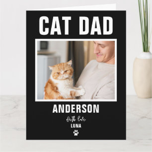 Personalised Cat Dad Custom Photo Card