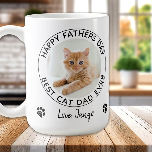 Personalised Cat Dad Pet Photo Happy Father's Day  Coffee Mug (Creator Uploaded)