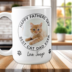 Personalised Cat Dad Pet Photo Happy Father's Day  Coffee Mug