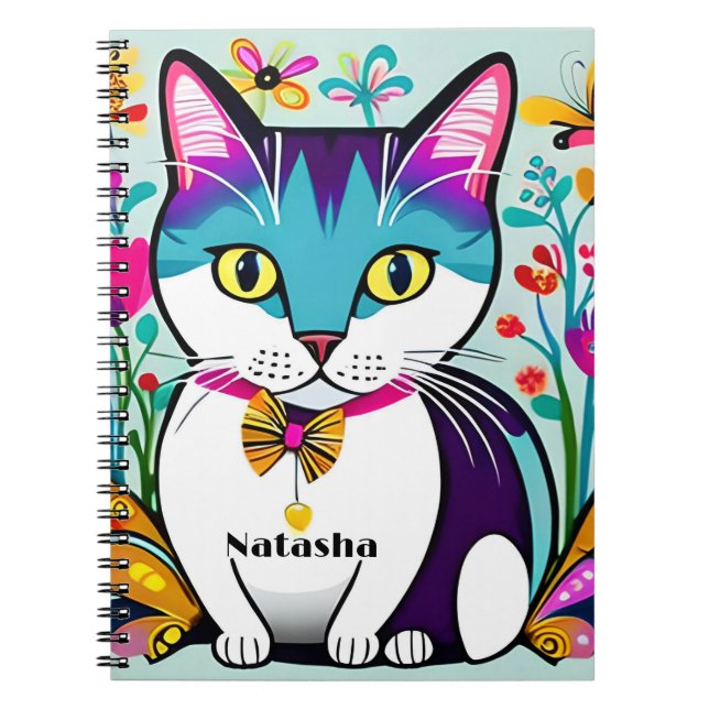 Personalised Cat Design Notebook For Cat Lovers (Front)