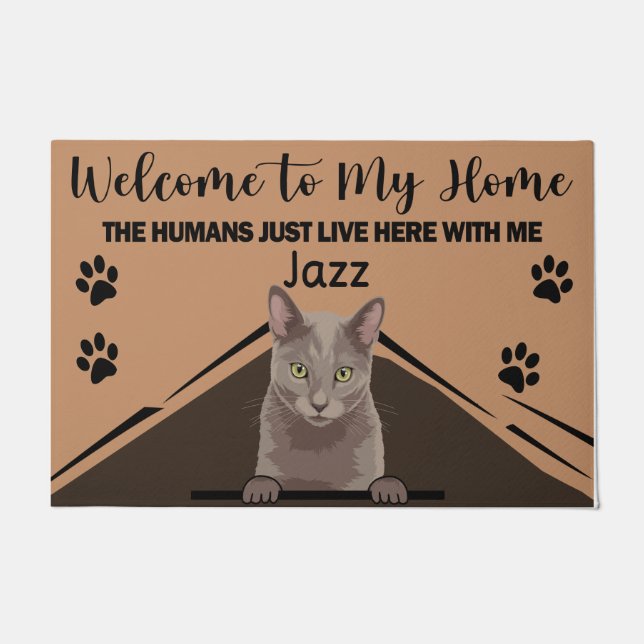 Personalised Cat Doormat, Welcome To Our Home Doormat (Front)