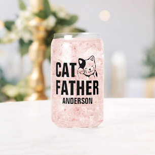 Personalised Cat Father Name Can Glass
