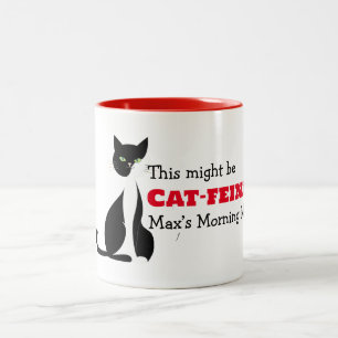 Personalised Cat-Feine Coffee Mug