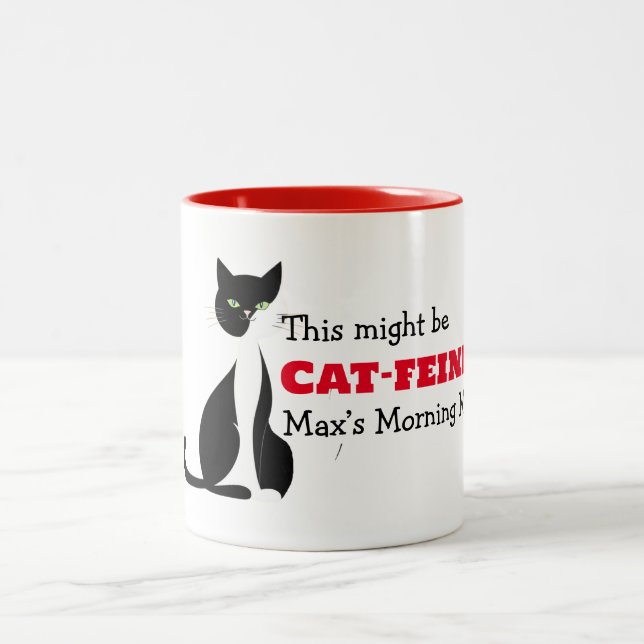 Personalised Cat-Feine Coffee Mug (Center)