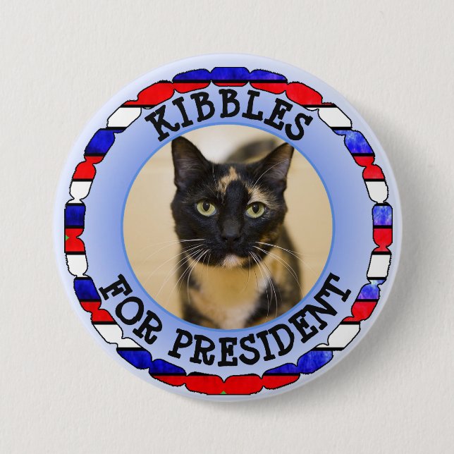 Personalised Cat for President Button (Front)