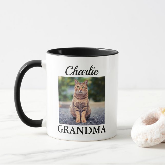 Personalised Cat Grandma Mug (With Donut)