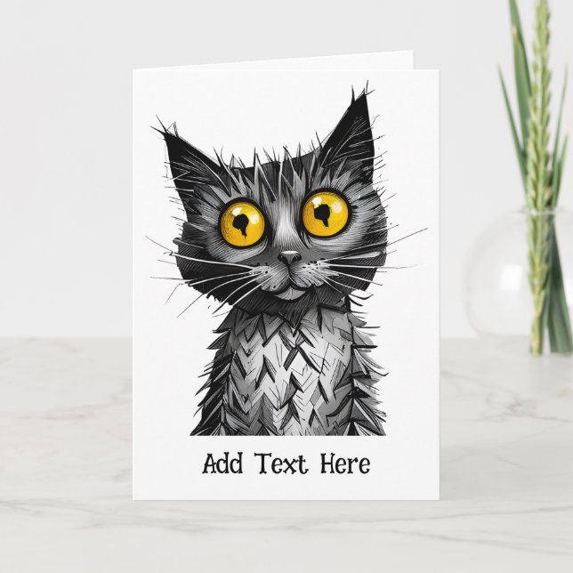 Personalised Cat Greeting Card (Front)